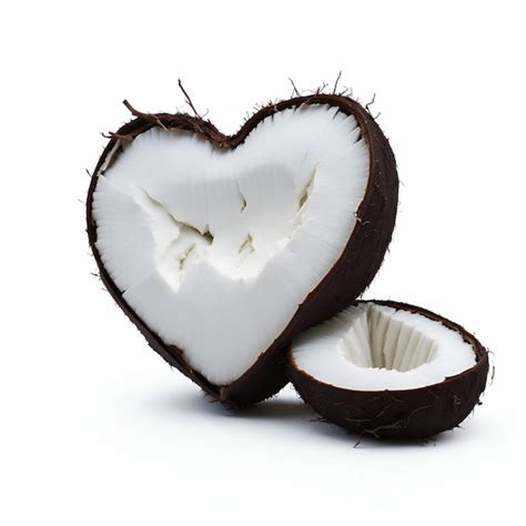 Premium AI Image | A heart shaped coconut with the inside of it