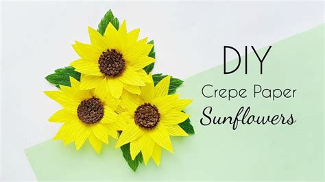 How to Make Sunflower from Crepe Paper | Paper Flower Tutorial - YouTube