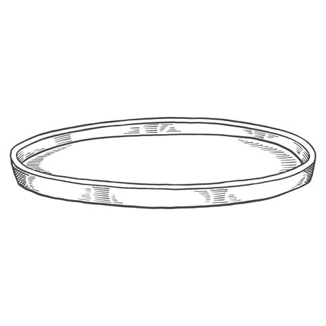 circle plate Kitchenware isolated doodle hand drawn sketch with outline style 10635832 Vector ...