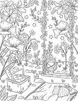 Secret Garden Coloring Page Bundle  Cottagecore Nature Pages sketch template