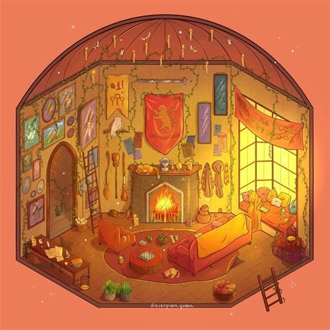 Gryffindor Common Room, an art print by Brittnie - INPRNT Gryffindor ...