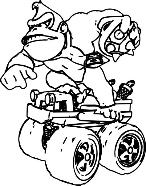 Donkey Kong Coloring Pages - Learny Kids