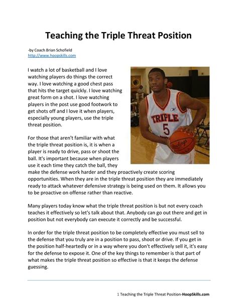 Teaching the Triple Threat Position in Basketball by Andy Louder - Issuu