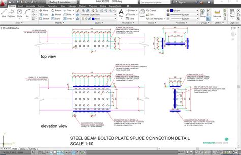 Steel Beam Bolted Plate Splice Connection Detail Drawing