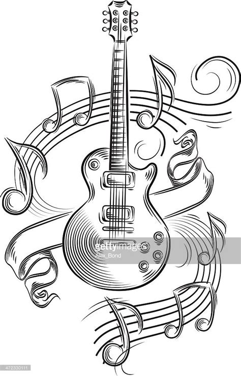 rock-styled music design, layered vector artwork | Music notes drawing, Music notes art, Music ...