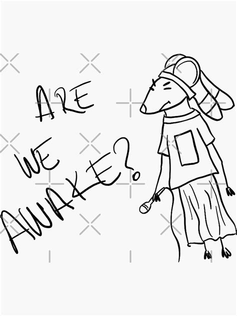 "Are we awake? Change of heart ratty artwork by ebrar" Sticker for Sale by EbrarOzaydin | Redbubble