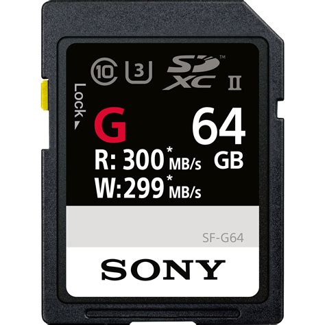 Sony 64GB SF-G Series UHS-II SDXC Memory Card SF-G64/T1 B&H