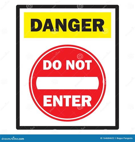 Danger Do Not Enter Sign Vector Illustration Stock Vector - Illustration of round, area: 164684622