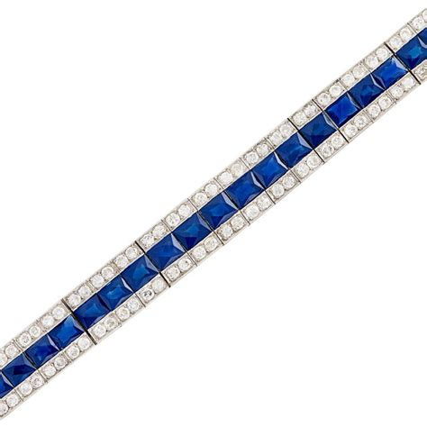 Platinum, Sapphire and Diamond Bracelet | Doyle Auction House