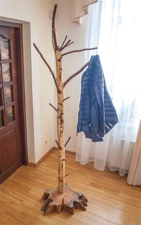 Coat rack Free standing birch coat stand Rustic birch coat | Etsy | Diy ...