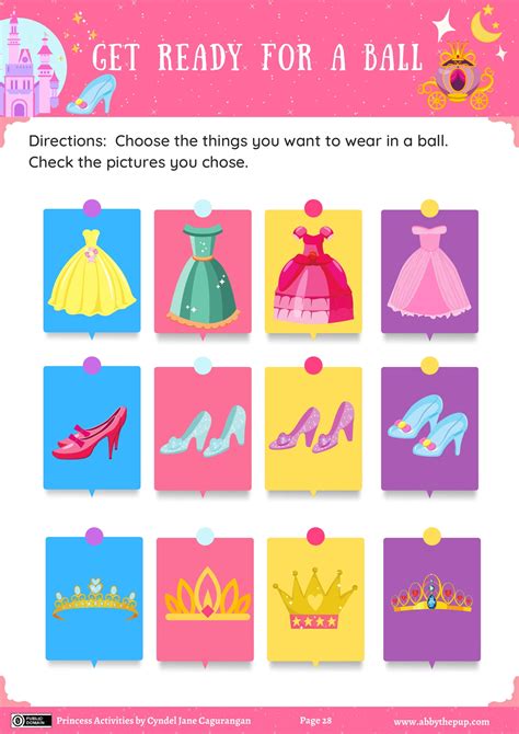 Princess Activities - get ready for a ball | Free Printable Puzzle Games