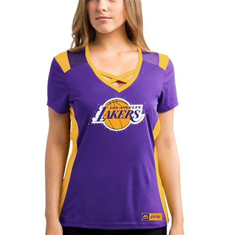 Women's Los Angeles Lakers Majestic Purple/Gold Draft Me V-Neck T-Shirt