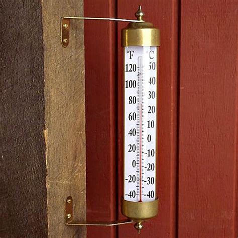 12-inch Traditional Brass Outdoor Thermometer