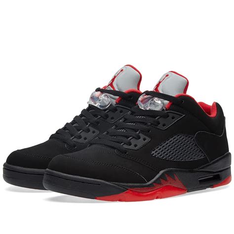 Nike Air Jordan 5 Retro Low 'Alternate' Black & Gym Red | END.