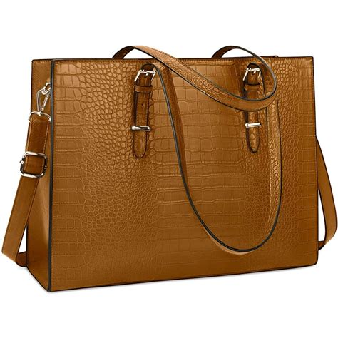 Laptop Bag for Women 15.6 inch Laptop Tote Bag Leather Classy Computer ...