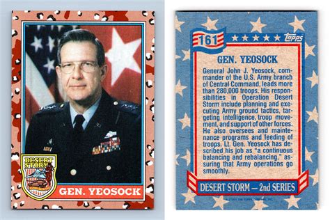 Gen. Yeosock #161 - Desert Storm 2nd Series 1991 Topps Trading Card