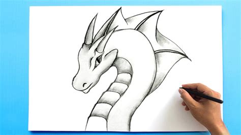 EASY DRAGON DRAWING || How to Draw a Dragon Step by Step Easy pencil ...