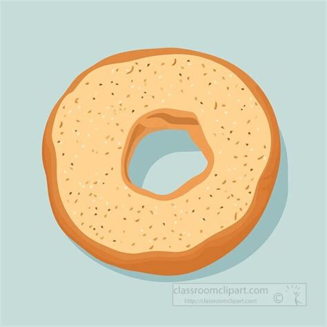 Bread Clipart-bagel on an orange background