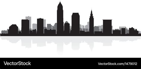 Cleveland usa city skyline silhouette Royalty Free Vector