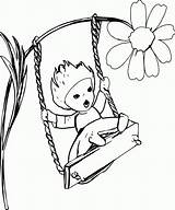 Swing Coloring Page Pages sketch template