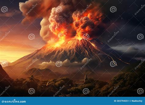 Overview of the Etna Volcano during the Eruption Stock Image - Image of ...