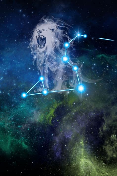 Creative Twelve Constellation Leo Background Synthesis, Constellation ...