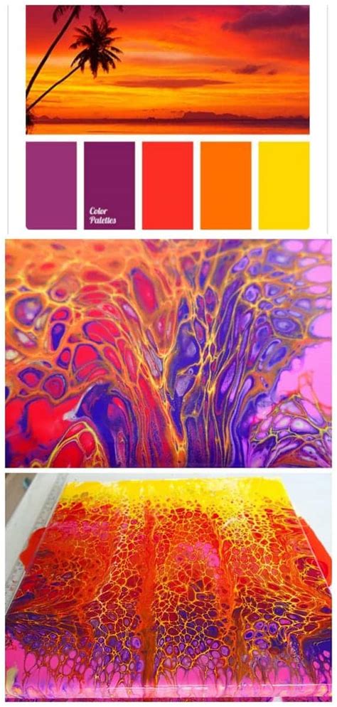 Paint a Sunset Scene With Acrylic Pouring Swipe Technique