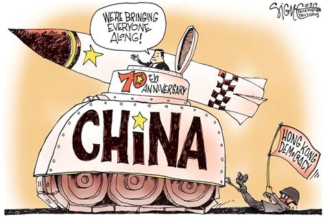 Political Cartoon: China’s 70th Anniversary parade for Hong Kong