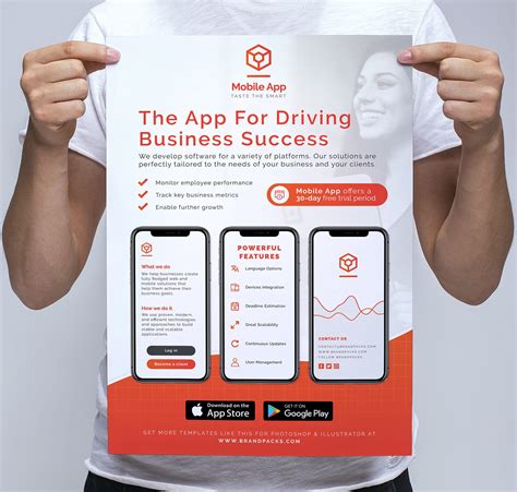 Mobile App Poster/Banner Template v2 - PSD, Ai & Vector - BrandPacks