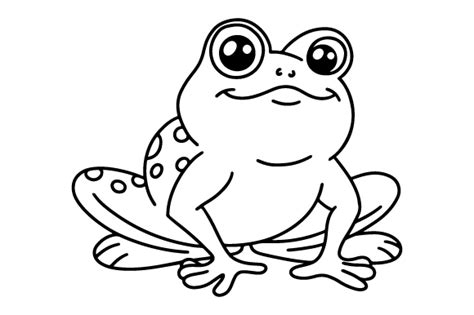 Frog Coloring Page SVG Cut file by Creative Fabrica Crafts · Creative ...