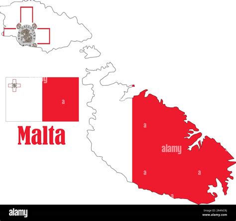 Malta Map and Flag Stock Vector Image & Art - Alamy