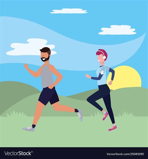 Fitness exercise cartoon Royalty Free Vector Image