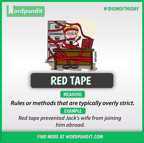 Idiom of the day: Red Tape | English words, Learn english vocabulary, English idioms