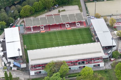 Aerial image Cottbus - Sports facility grounds of the Arena stadium der Freundschaft of club FC ...