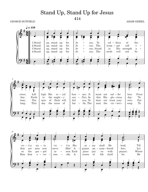 414 Stand Up, Stand Up for Jesus Sheet music for Piano (Solo ...