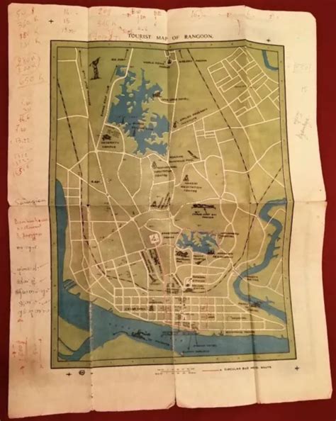 TOURIST MAP OF RANGOON 1981 Carta Mappa Cartina Birmania Yangon Burma EUR 19,00 - PicClick IT