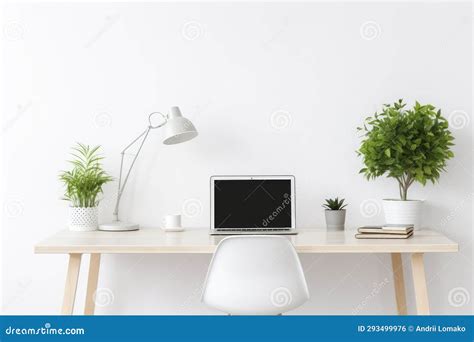 Minimalist Workspaces stock illustration. Illustration of office ...