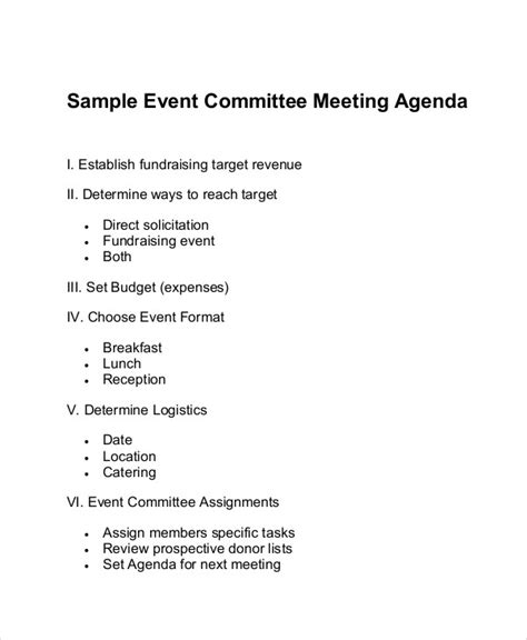 Committee Meeting Agenda Template - Flyer Template