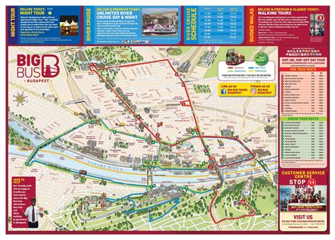 Budapest bus tour map - Budapest big bus tour map (Hungary)