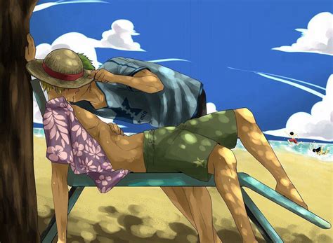 zosan zoro sanji beach kiss | One piece comic, One piece images, Manga anime one piece