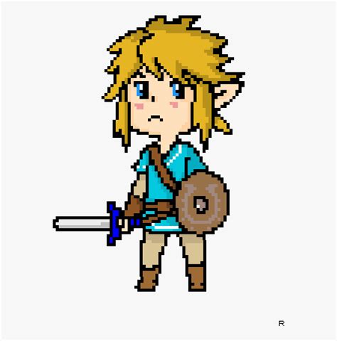 Botw Link In The Champion Tunic - Pixel Art Zelda Breath Of The Wild , Free Transparent Clipart ...