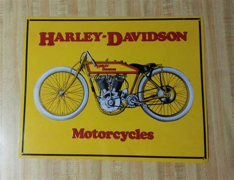 Harley Davidson Motorcycles Vintage Style Metal Sign Yellow