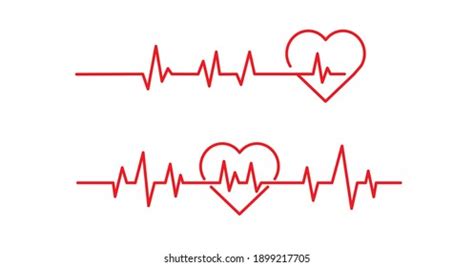 Red Heartbeat Line Icons On White 库存矢量图（免版税）1899217705 | Shutterstock