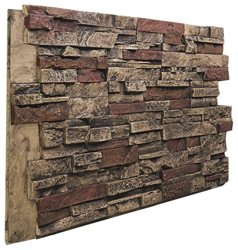 Faux Stacked Stone Wall Panel 48"W X 24"H - Traditional - Wall Panels ...