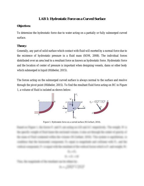 Hydrostatic Force on a Curved Surface | AGME2213 - Fluid Mechancis - TAR UC | Thinkswap