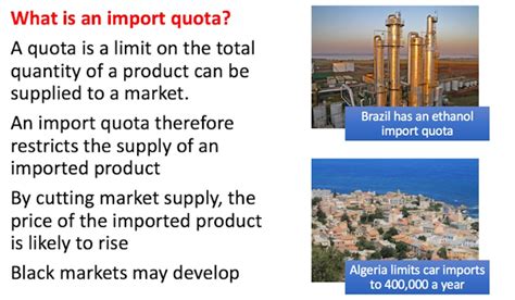 Import Quotas | Reference Library | Economics | tutor2u