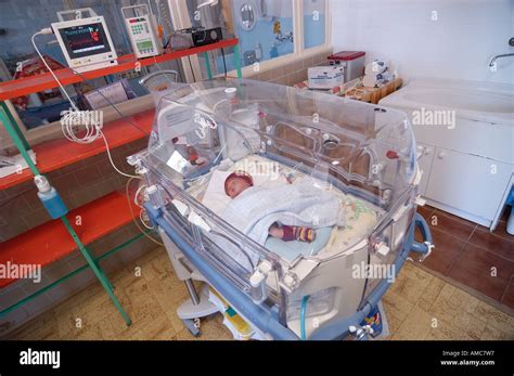 New Born premature Baby in incubator - Neonatal Intensive Care Unit ...