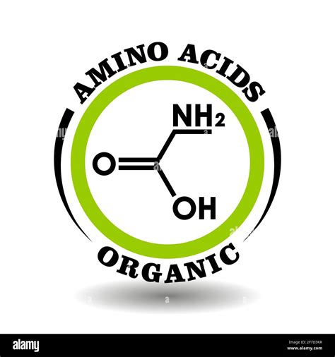 Circle vector icon with chemical formula of Organic Amino Acids symbol ...