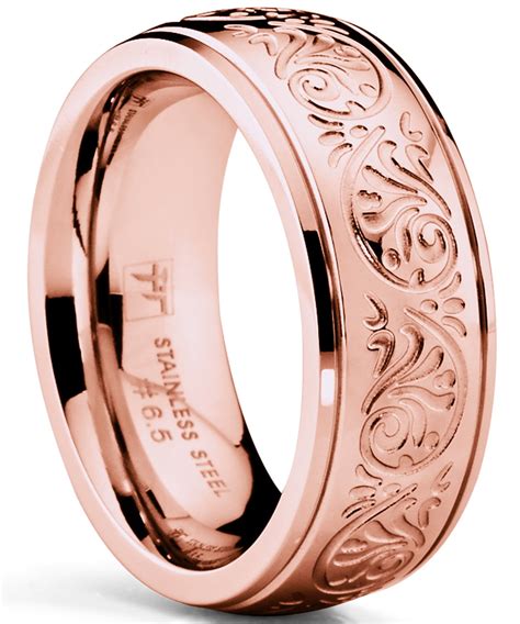 RingWright Co. - RoseTone Pink Women's Stainless Steel Ring Wedding ...