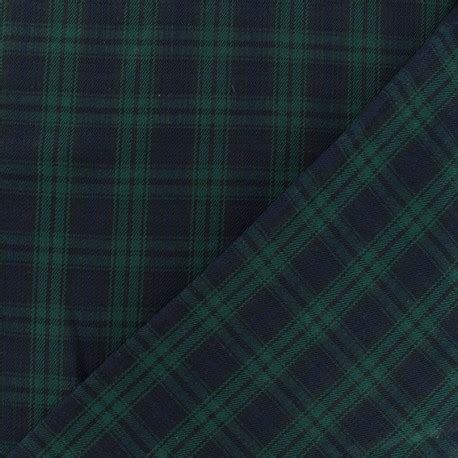 Scottish tartan fabric - green/navy Edinburgh